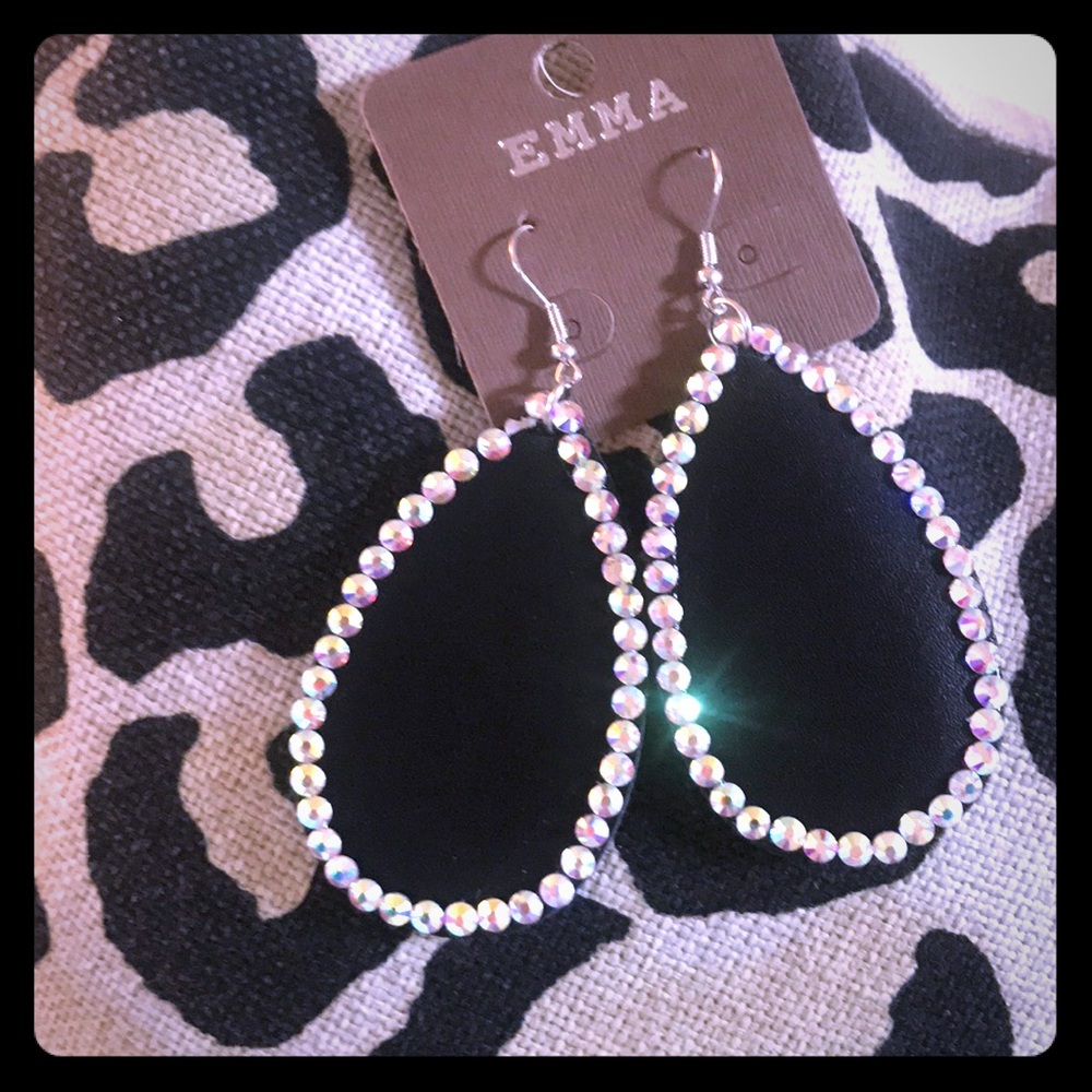 Brand new with tags- Leather bling earrings